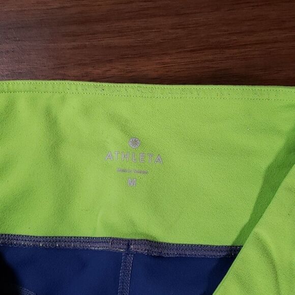 Athleta Colorblock Chaturanga Capri Blue‎ Green M - Picture 3 of 6